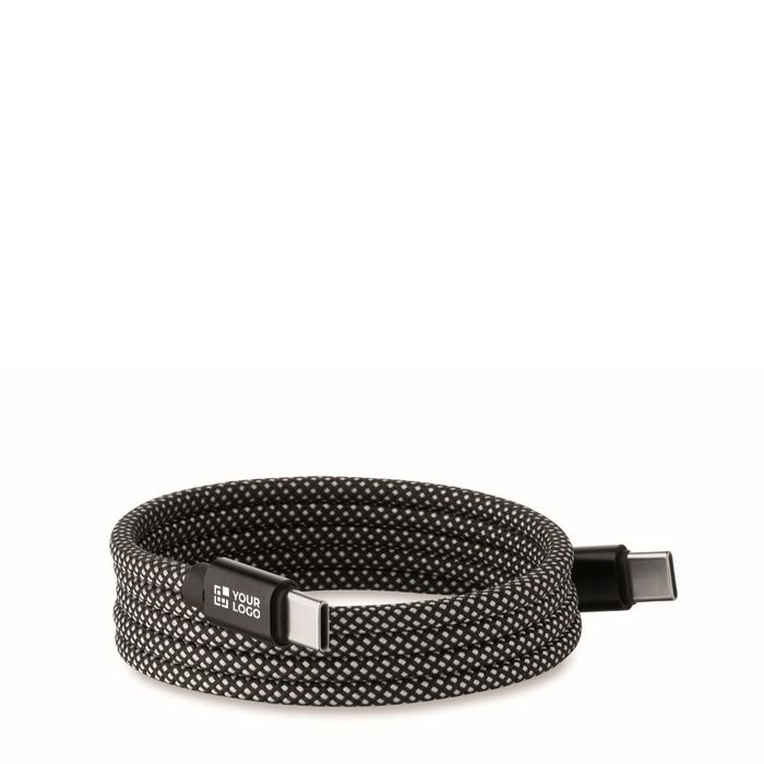 Câble magnétique tressé en RPET Type-C 60 W, 1 m