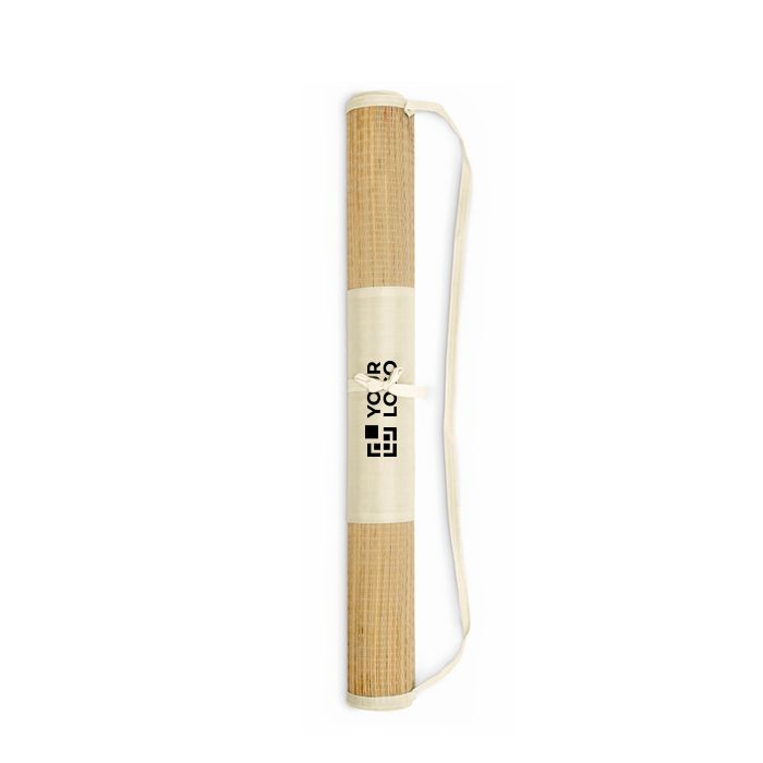 Tapis de plage en paille naturelle enroulable avec sangle