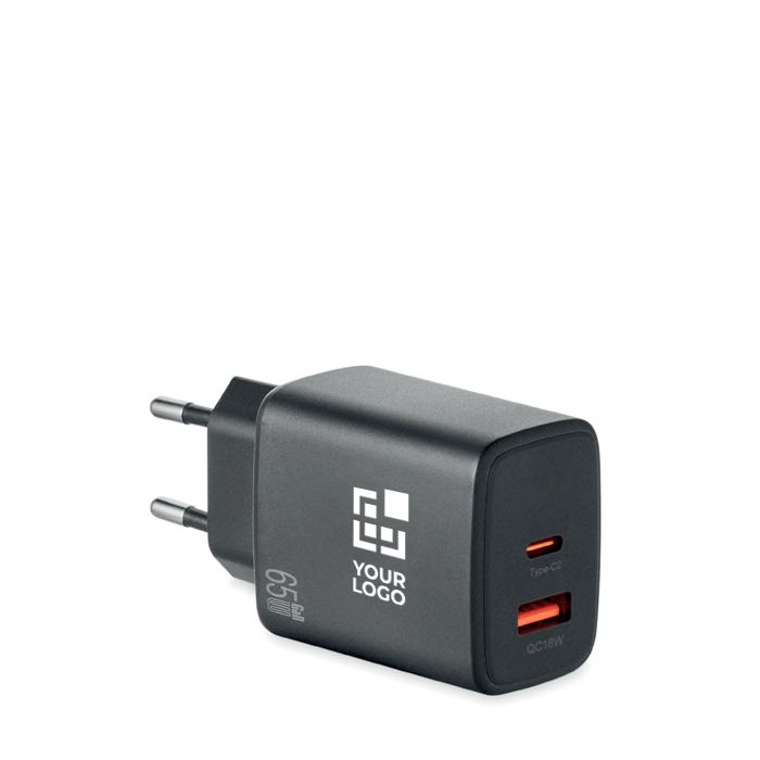 Chargeur mural UE avec ports USB-A et USB-C à charge rapide 65 W