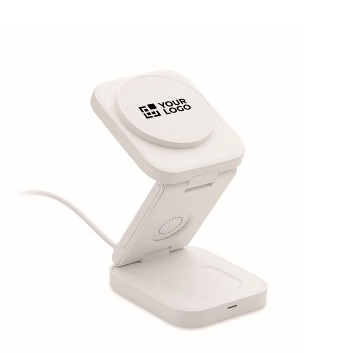 Station de charge sans fil pliable 3 en 1 avec entrée USB-C 15 W
