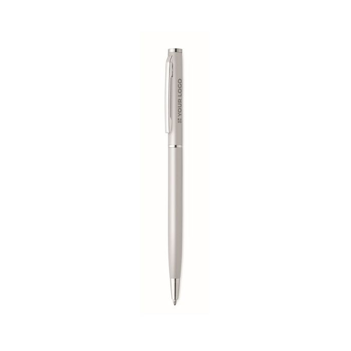 Stylo en aluminium recyclé avec clip chromé et encre bleue