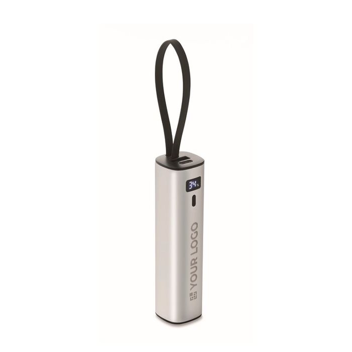 Batterie externe en aluminium recyclé, câble et indicateur 5 000 mAh