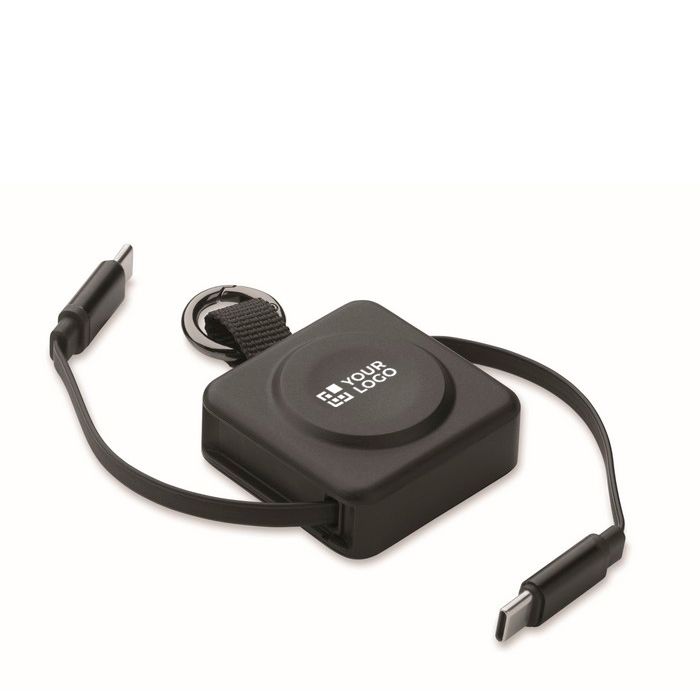 Câble rétractable avec porte-clés et charge rapide USB-C de 100 W
