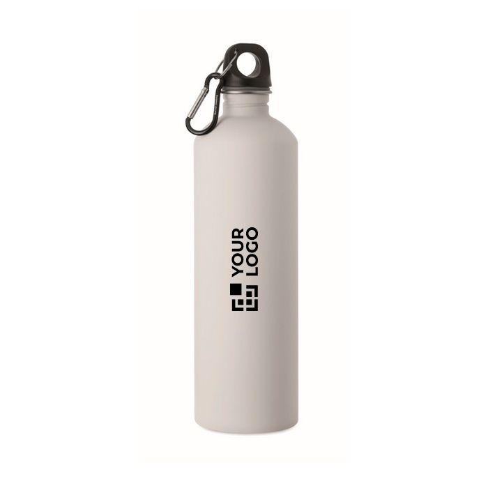 Gourde en inox recyclé avec finition caoutchoutée et mousqueton 750 ml