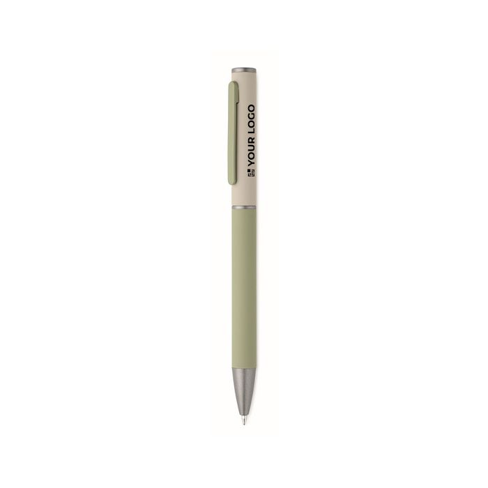 Stylo en aluminium recyclé à mécanisme rotatif et finition caoutchouc