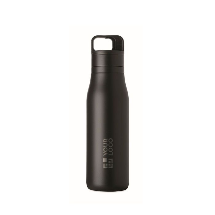 Gourde isotherme en inox recyclé avec anse et ouverture facile 500 ml