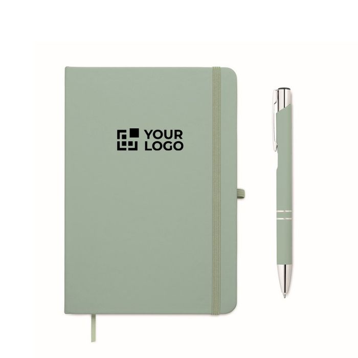 Set de carnet A5 en PU avec stylo bleu et pages lignées