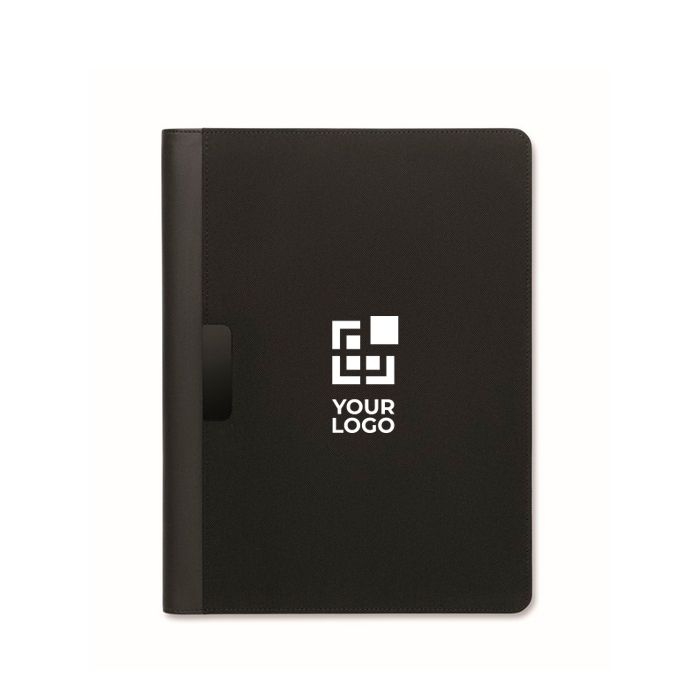 Porte-documents A4 en cuir synthétique avec poches et bloc-notes ligné