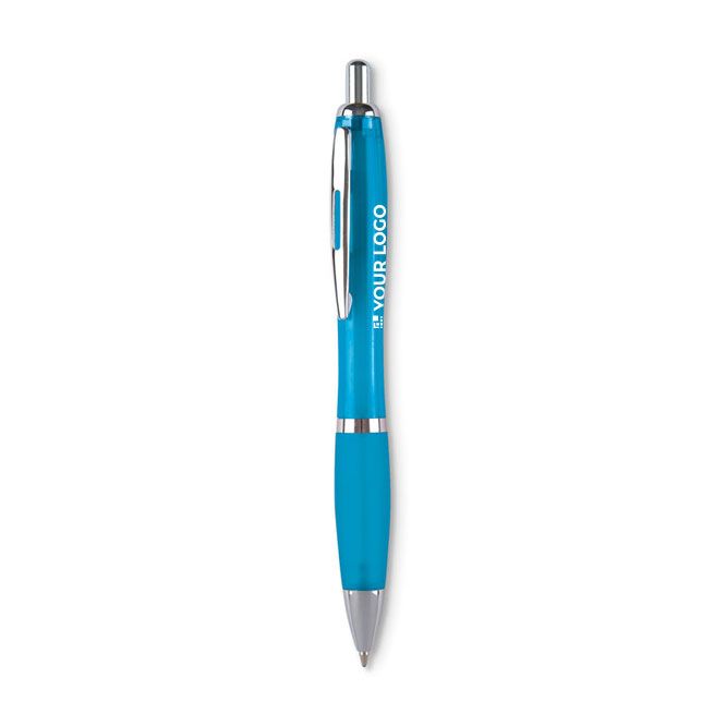 Stylo à bille en plastique ABS avec bouton-poussoir, encre bleue