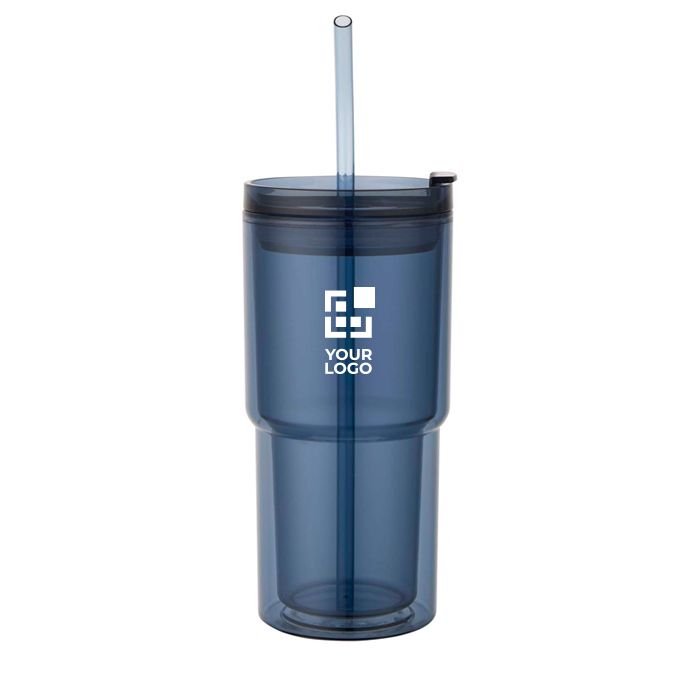 Gobelet double paroi 480 ml avec couvercle rotatif et paille