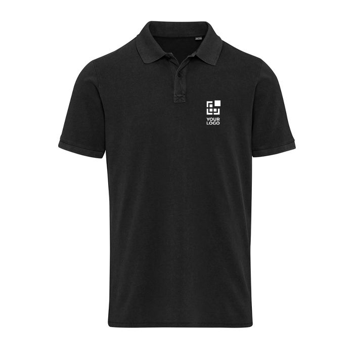 Polo homme manches courtes piqué prélavé 200 g/m² Elevate