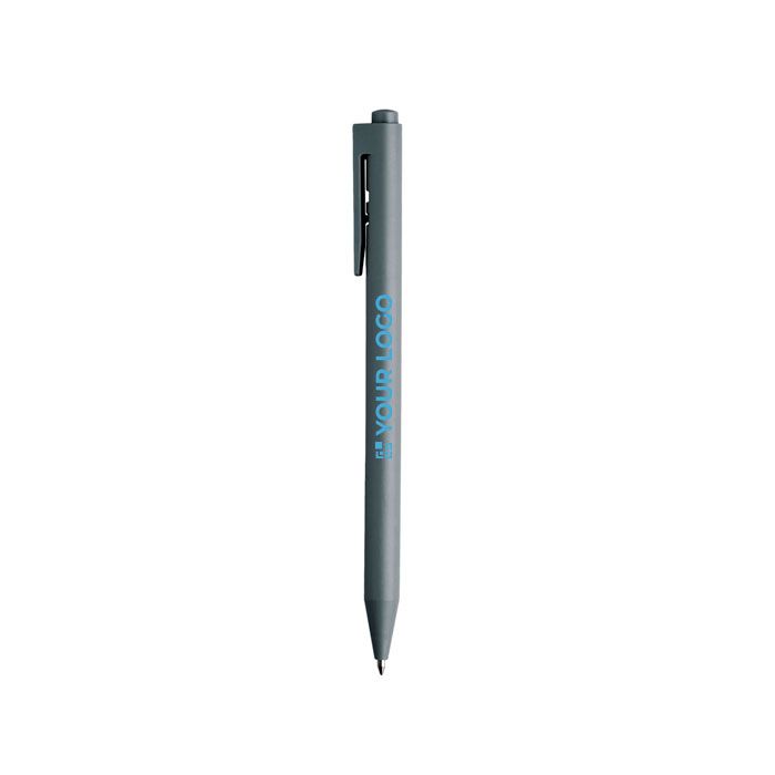 Stylo en plastique unicolore avec encre bleue style gel avec zone d'impression