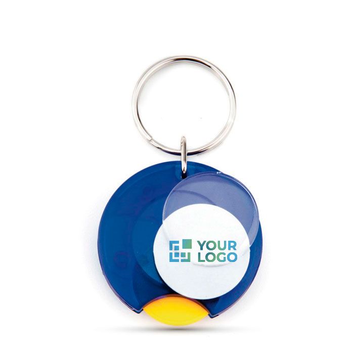 Porte-clés avec jeton pour chariot et papier personnalisable avec zone d'impression