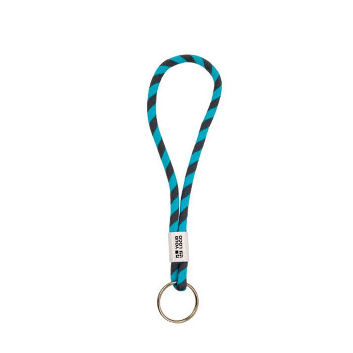 Porte-clés de type lanyard en terlenka ajustable avec anneau en métal avec zone d'impression