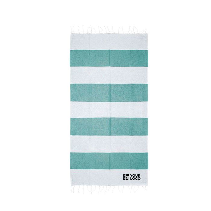 Serviette de plage en coton et polyester 90x180cm de 180 g/m² avec zone d'impression