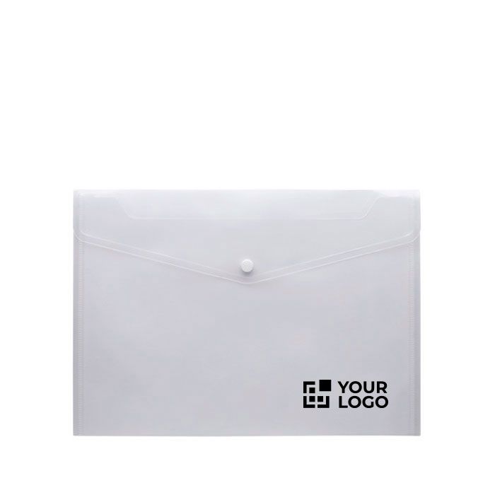 Porte-documents avec fermeture à bouton pour feuilles A4 avec zone d'impression