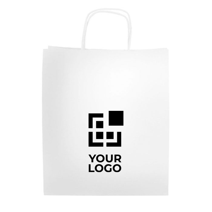 Sac cadeau écologique en papier kraft avec poignées 90 g/m² avec zone d'impression