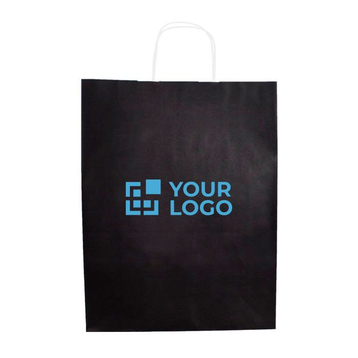 Sac écologique en papier kraft avec anses courtes 100 g/m2 avec zone d'impression