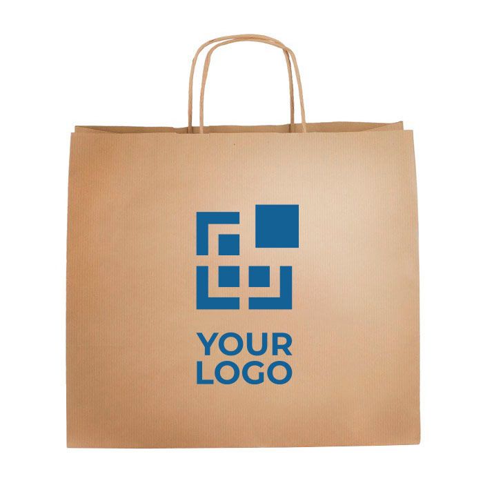 Sac très large en papier kraft pour faire les courses 100 g/m² avec zone d'impression