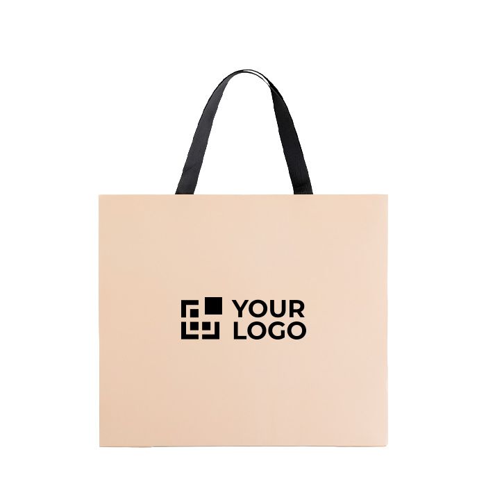 Sac en papier premium mat, soufflet et anses en tissu résistant 9 kg