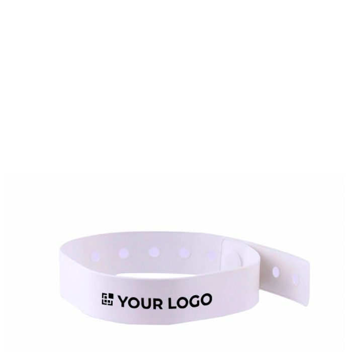 Bracelet fin en vinyle pour identification lors de festivals et fêtes avec zone d'impression