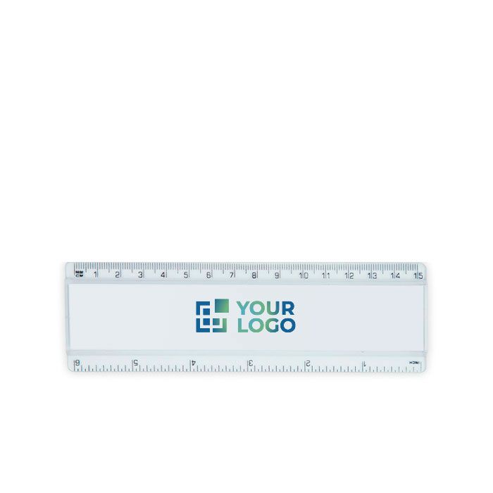 Règle enfant transparente avec une face personnalisable 30 cm avec zone d'impression