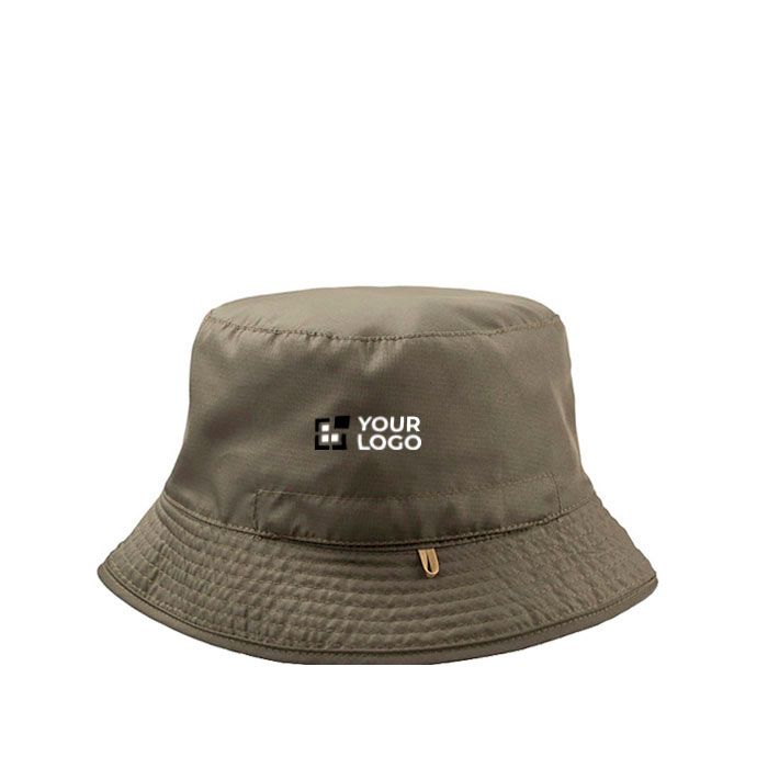 Chapeau de pêcheur réversible en polyester avec intérieur coloré avec zone d'impression