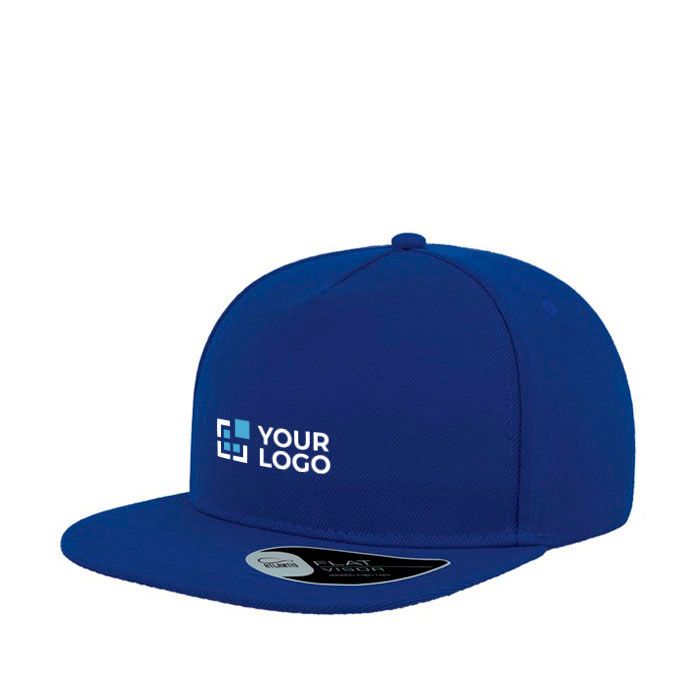 Casquette partiellement en laine avec visière plate 400 g/m² avec zone d'impression