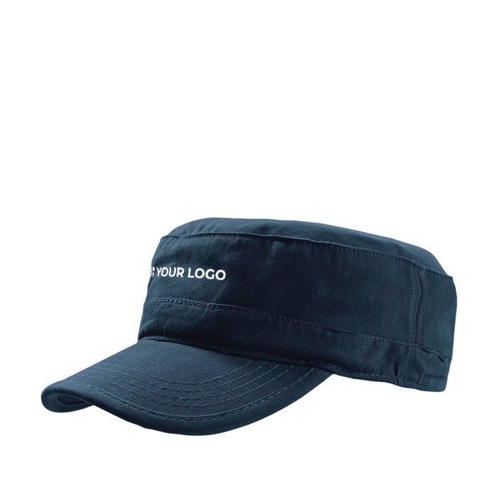 Casquette en coton de style militaire avec fermeture velcro 235 g/m² avec zone d'impression