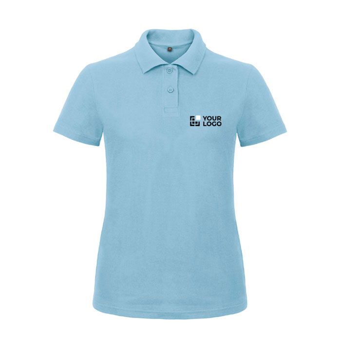 Polo pour femme en coton piqué à manches courtes 180 g/m² B&C avec zone d'impression
