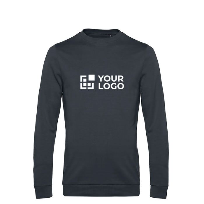 Pull à col rond ajusté en coton 280 g/m² B&C avec zone d'impression