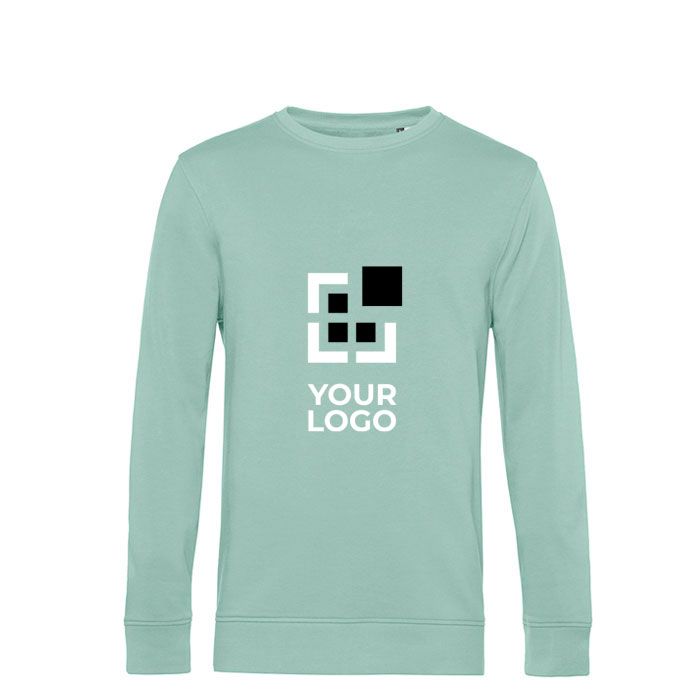Sweat-shirt à col rond en coton biologique 280 g/m² B&C avec zone d'impression