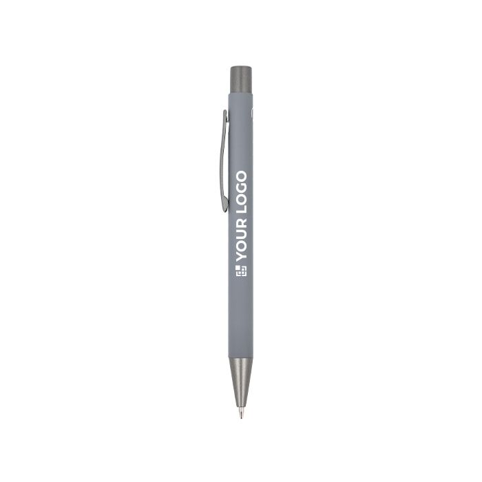 Stylo en aluminium au toucher doux, corps fin et encre noire