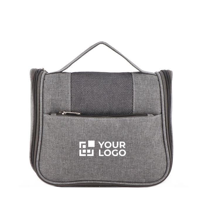 Trousse en plastique recyclé avec crochet intérieur pour suspendre