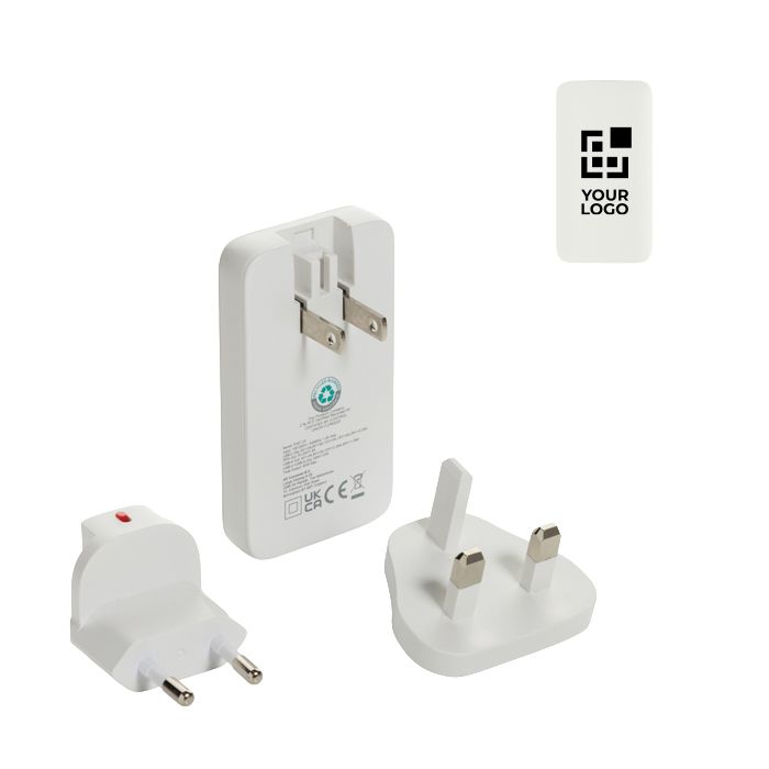 Chargeur plat ultra-fin avec prises voyage et USB-C 65 W