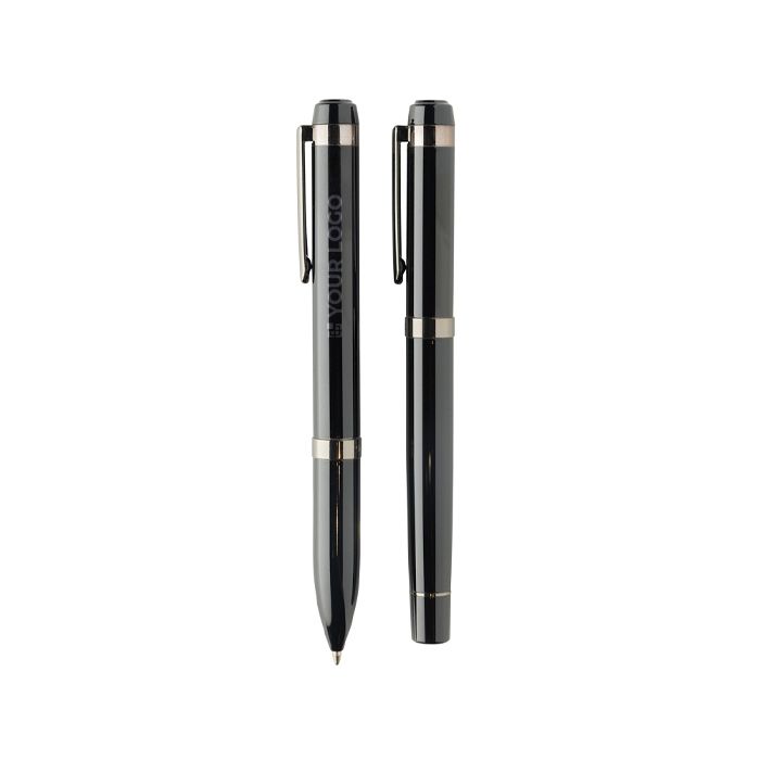 Set d’écriture stylo bille et roller en métal Swiss Peak, encre bleue