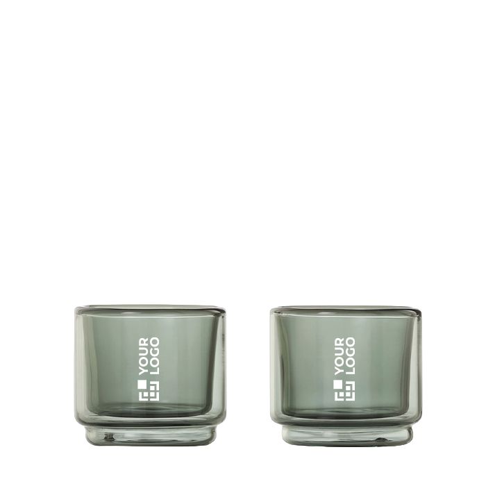 Tasses à espresso empilables double paroi en verre 45 ml AdHoc Impact