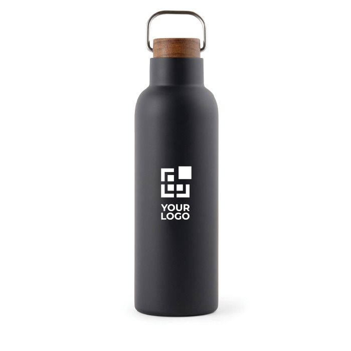 Thermos en inox recyclé à poignée et bouchon en bois 800ml