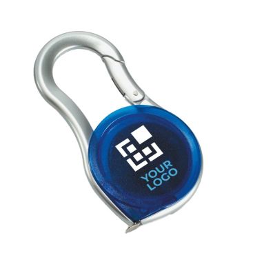 Mètre à ruban personnalisé avec mousqueton couleur  bleu