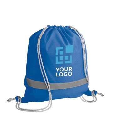 Sac à cordon personnalisable réfléchissant avec zone d'impression