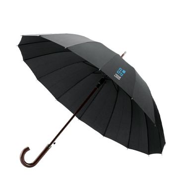 Exclusifs parapluies avec logo de 16 baleines couleur noir