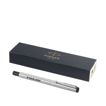 Stylo Parker en acier avec design exclusif à encre noire Vector Inox