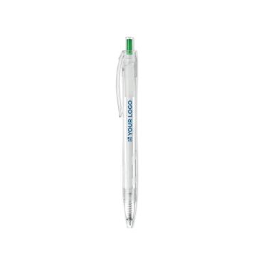 Stylo bille publicitaire en plastique recyclé avec zone d'impression