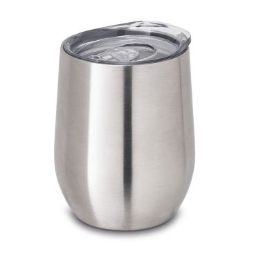Verre en acier inoxydable avec couvercle 400 ml couleur argenté mat
