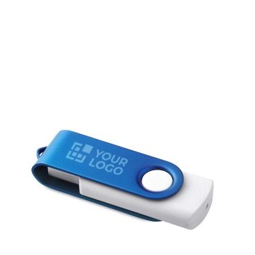 Clé USB pivotante 3.0 avec le corps blanc avec zone d'impression