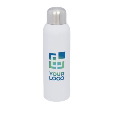 Bouteille en acier inoxydable brillante avec zone d'impression