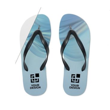 Tongs personnalisables par sublimation vue avec zone d'impression
