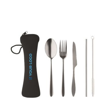 Set de couvert en acier inoxydable couleur noir