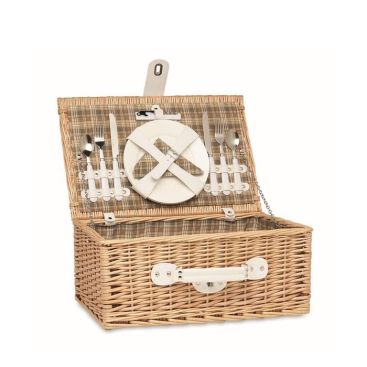 Panier pique-nique pour 4 personnes vue avec zone d'impression