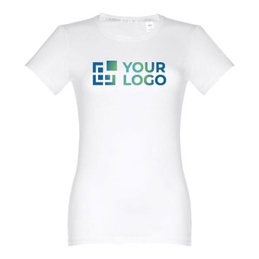 T-shirt blanc classique à col rond 190 g/m2 avec zone d'impression